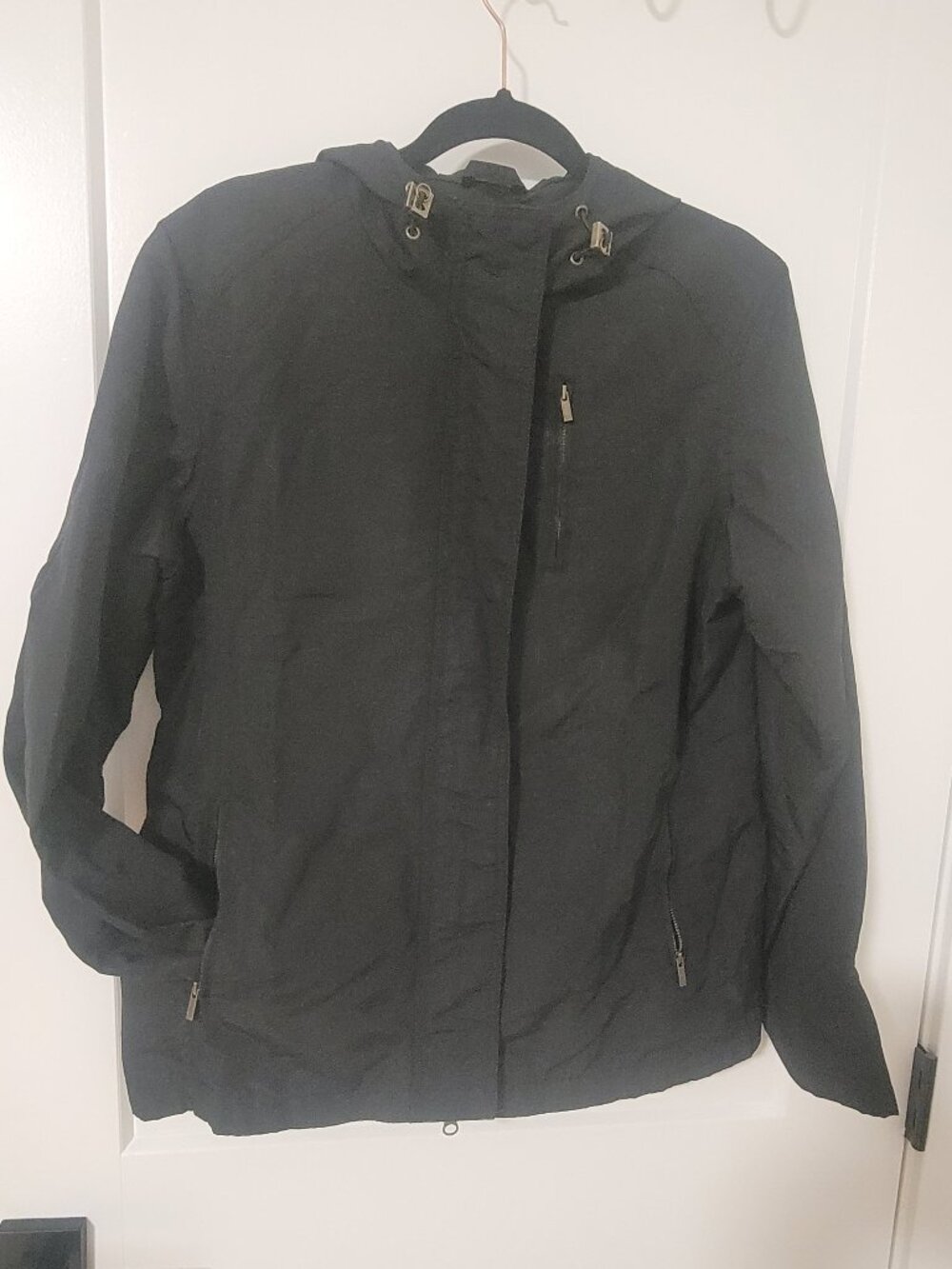 Eddie Bauer Black Utility Jacket - Weather Resistant - Size M - Canvas Texture - Picture 2 of 6